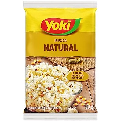 Pipoca Yoki Micro Natural 50g: Sabor Puro e Rápida!