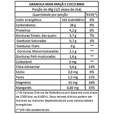 Granola Grings Maçã e Coco 800g: Sabor e Nutrição