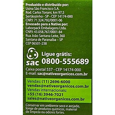 Açúcar Cristal Orgânico Native: Doçura Pura em 50 Sachês