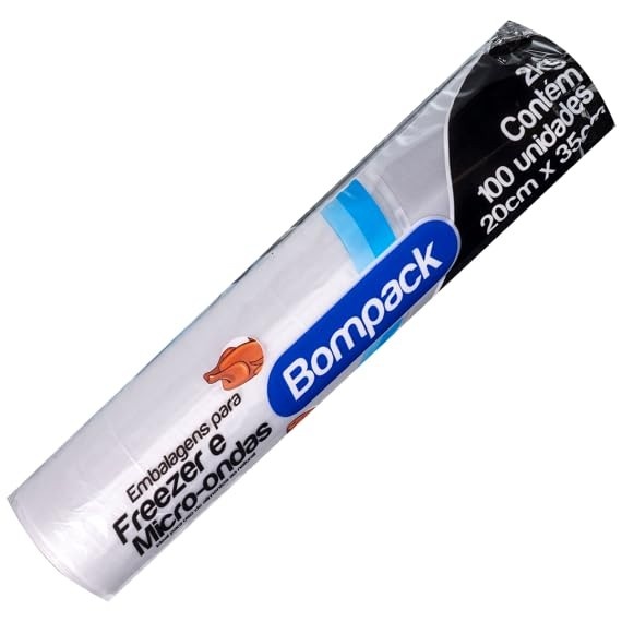 Saco Freezer Bompack 2Kg - 100 Unidades - Resistente e Versátil para Armazenamento