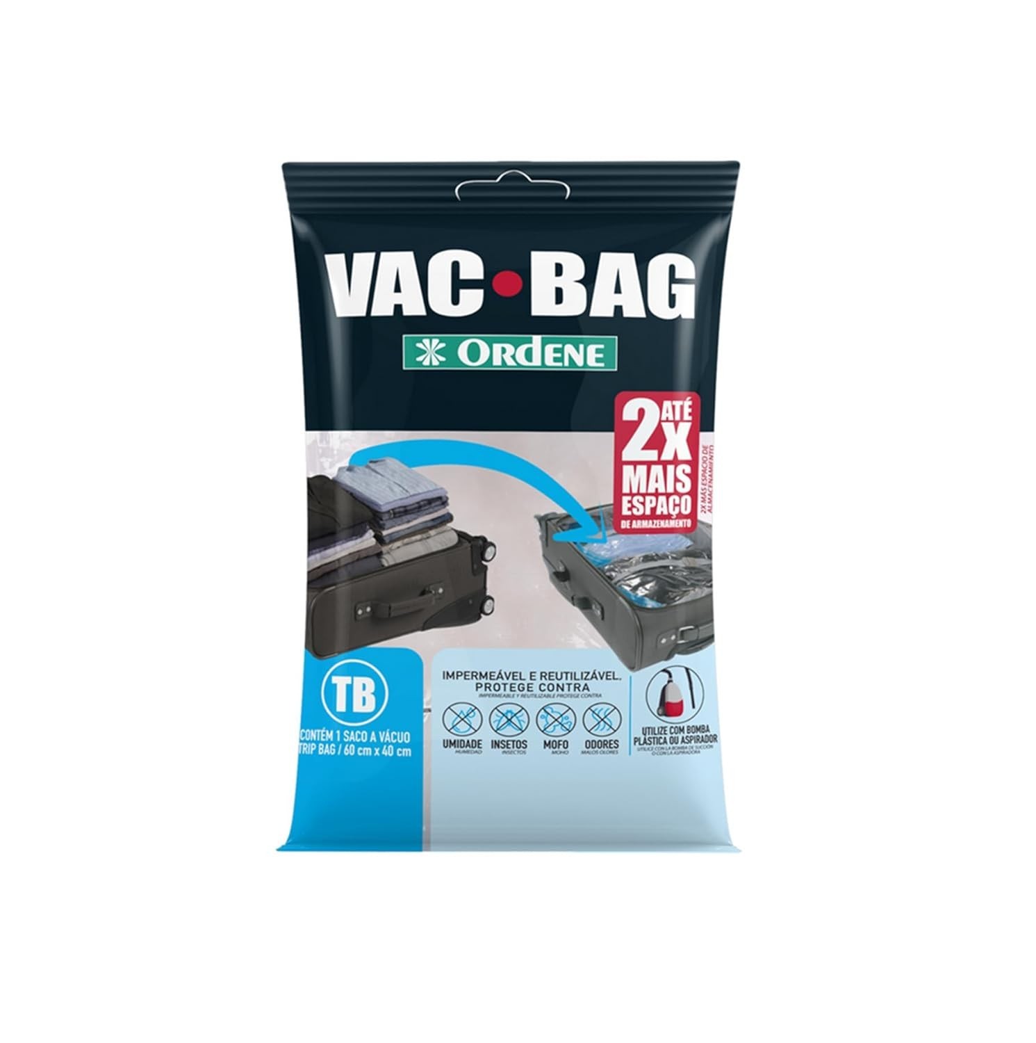 Saco Plástico à Vácuo Trip Bag Transparente - Armazenamento Inteligente e Compacto