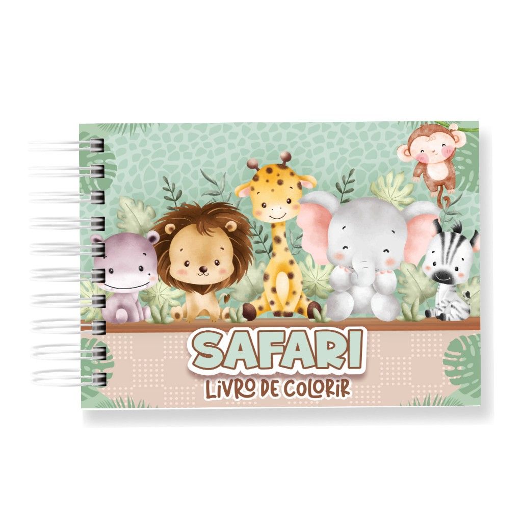 Safari Divertido: Caderno de Colorir 50 Folhas