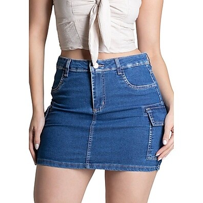 Saia Jeans Cargo Sawary: Estilo e Praticidade