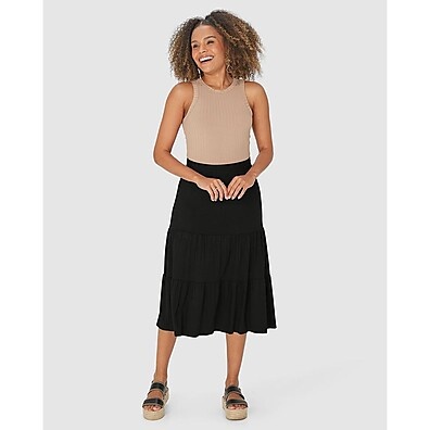 Saia Midi Viscose: Conforto e Estilo!