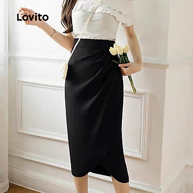 Saia Plissada Lovito L133ED603 – Elegante e Confortável