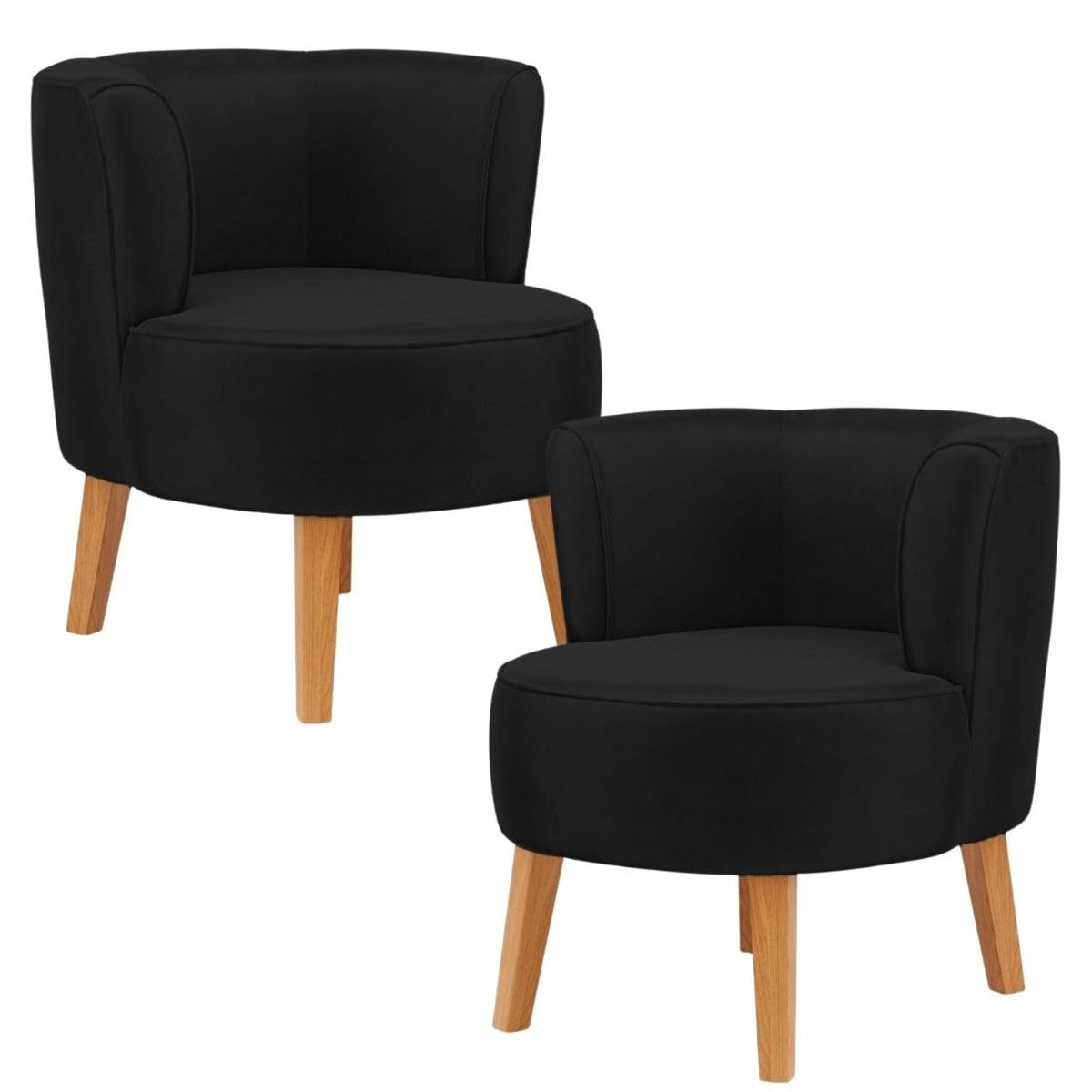 Kit 2 Poltronas Elegantes em Veludo Preto - Conforto e Estilo para sua Sala