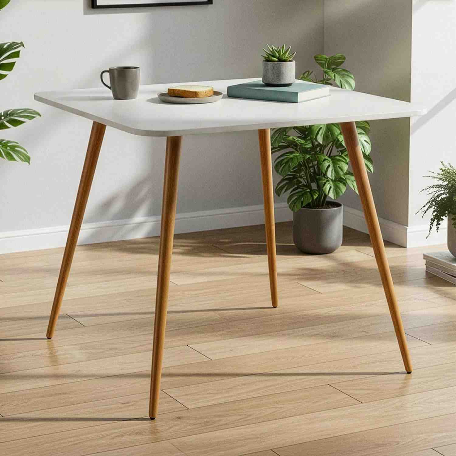 Mesa de Jantar Quadrada Sofia 90cm em MDF - Design Moderno para Cozinha e Sala de Jantar