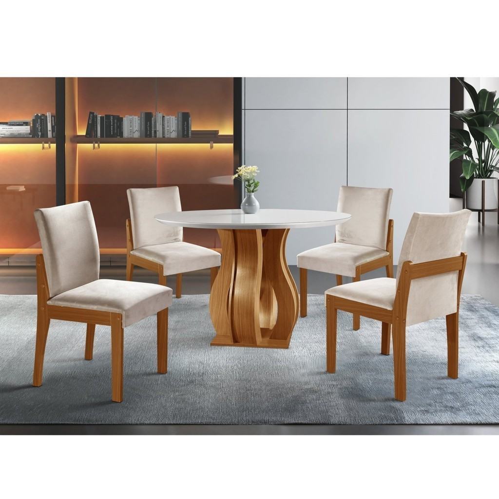 Sala de Jantar Nuance: Elegância Redonda para 4 Pessoas
