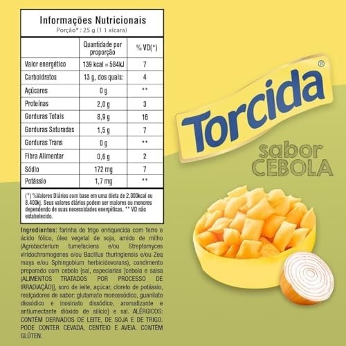 Salgadinho de Trigo Cebola Torcida Pacote 100g