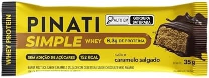 PINATI Barra de proteina SimpleWhey Caramelo Salgado - 6,3g de proteina - 16 unidades