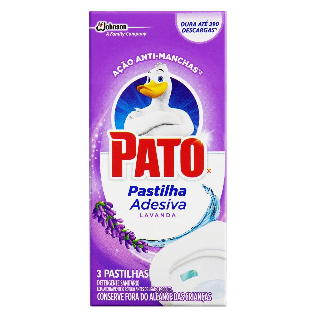 Pato Desinfetante Pastilha Sanitária Adesiva Lavanda - 3 Unidades | Limpeza e Perfumação por até 1300 Descargas