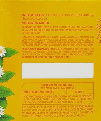 Leão Chá De Camomila Fuze Com 15 Saquinhos