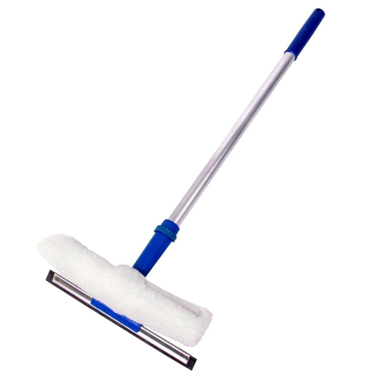 Rodo Limpa Seca Vidros Multiuso com Esfregão 25cm - Cabo de Alumínio 60cm para Limpeza Profissional
