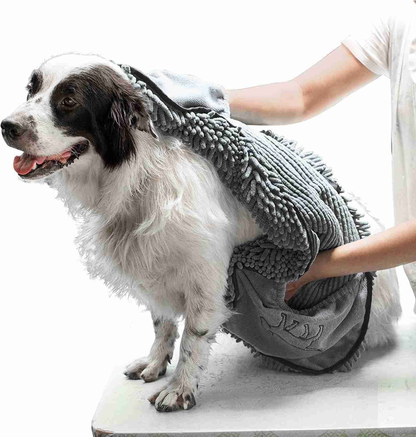 Toalha de Microfibra Chenille para Pets LUMAI - Superabsorvente, Secagem Rápida, com Bolsos