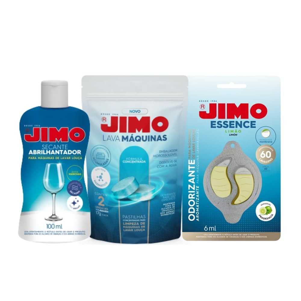 Kit Limpa Máquinas de Lavar Louças + Odorizante + Secante Desengordura - Máquina Sem Odor e com Brilho Total
