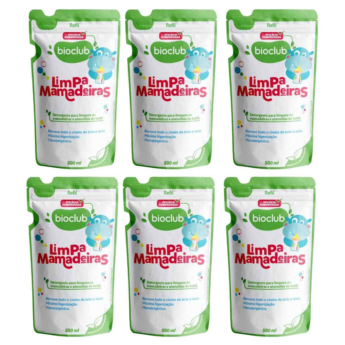Combo 6x Detergente Limpa Mamadeiras Vegano e Orgânico 3L - Limpeza Segura e Natural para Bebês