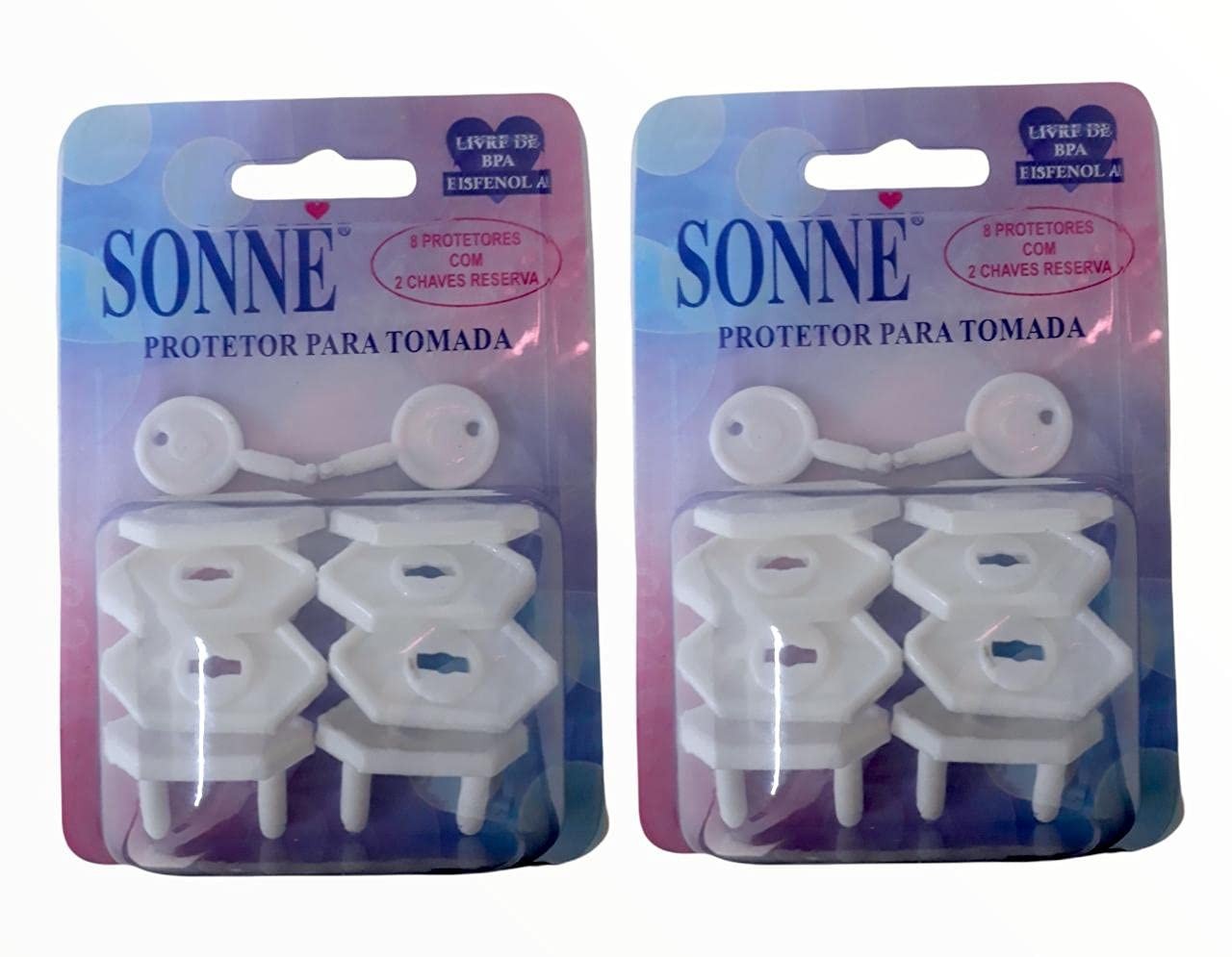 Sonne Protetor de Tomada - Kit com 16 Protetores + 4 Chaves Reserva | Segurança Total para Tomadas 10A
