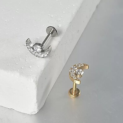 Piercing Titânio Lua Crescente: Elegância e Segurança