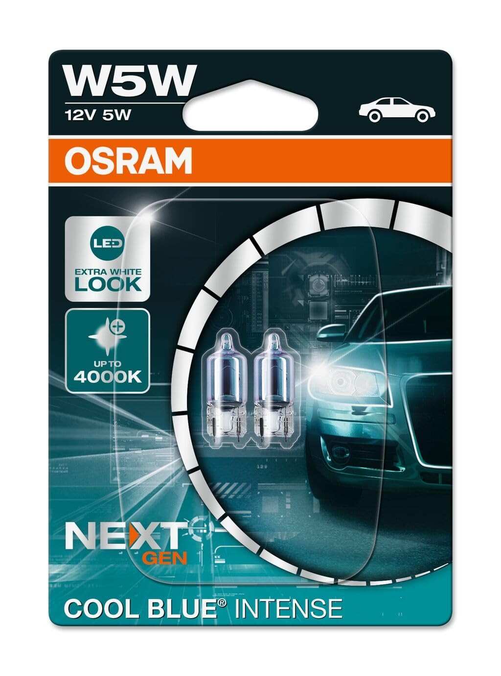 Lâmpada OSRAM COOL BLUE INTENSE W5W: Visual LED Branco e Mais Segurança