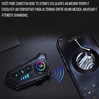 Fone Bluetooth para Capacete Y10: Som Imersivo e Seguro