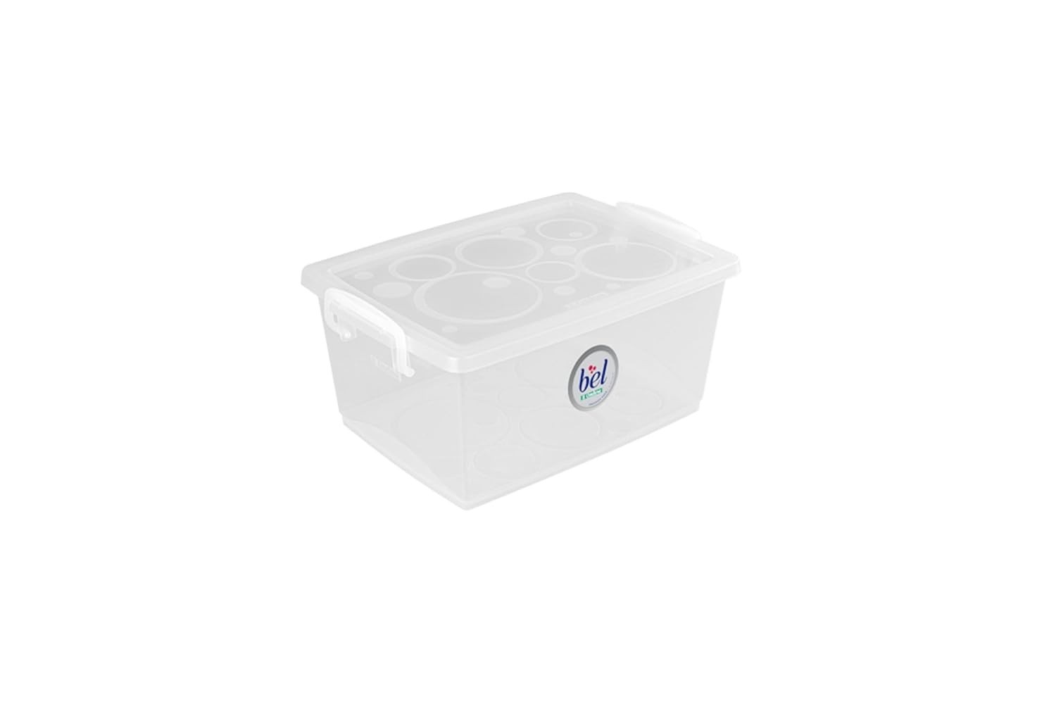 Caixa Organizadora 4L com Travas - Modelo Cristal da Linha Bel | Armazenamento Seguro e Transparente