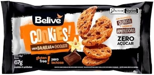 Cookie Baunilha e Chocolate Sem Glúten Sem Açúcar Sem Leite Belive