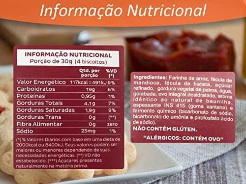 Biscoito Sem Glúten Flor de Goiabinha Marilis 100g