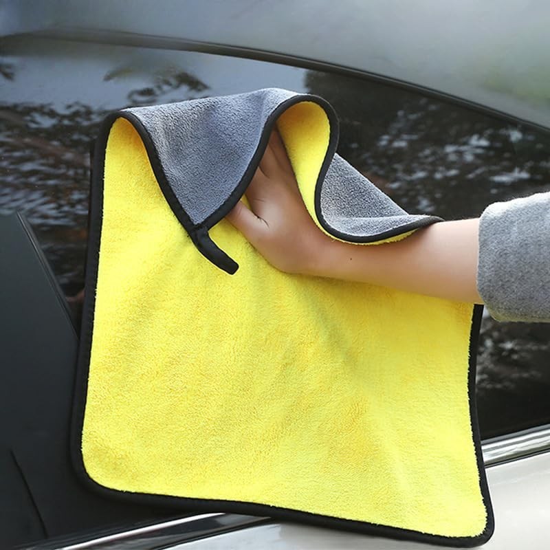 Toalhas de Microfibra Dupla Face 30x40cm - Secagem Rápida e Sem Fiapos para Carro