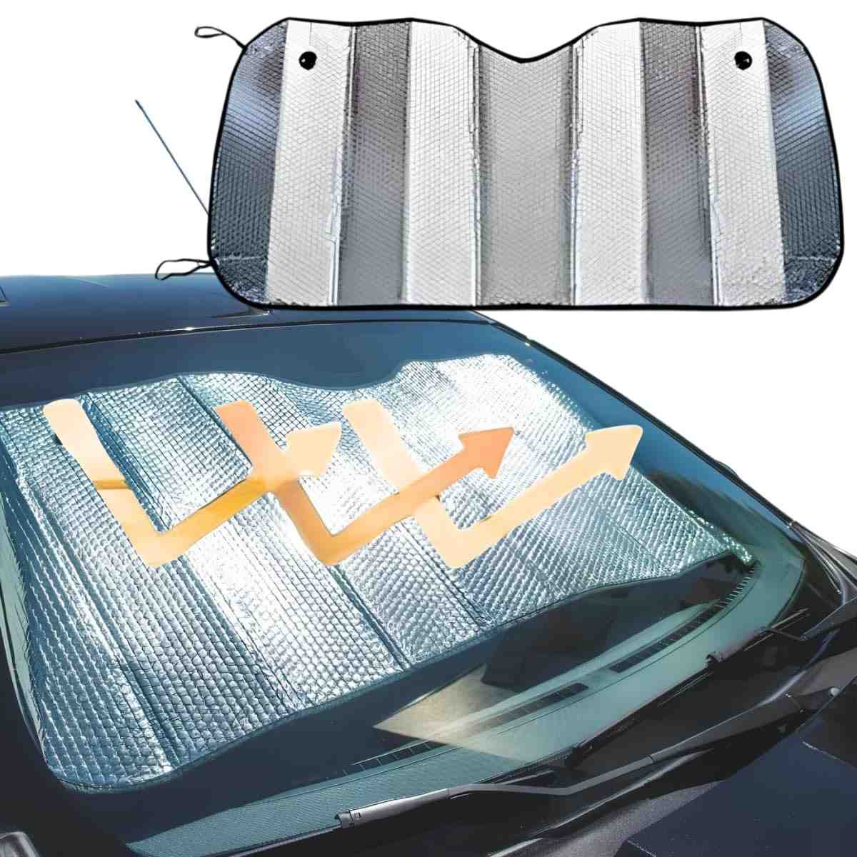 Protetor Solar Automotivo Universal Metalizado 129x60cm - Proteção UV e Calor para Seu Carro