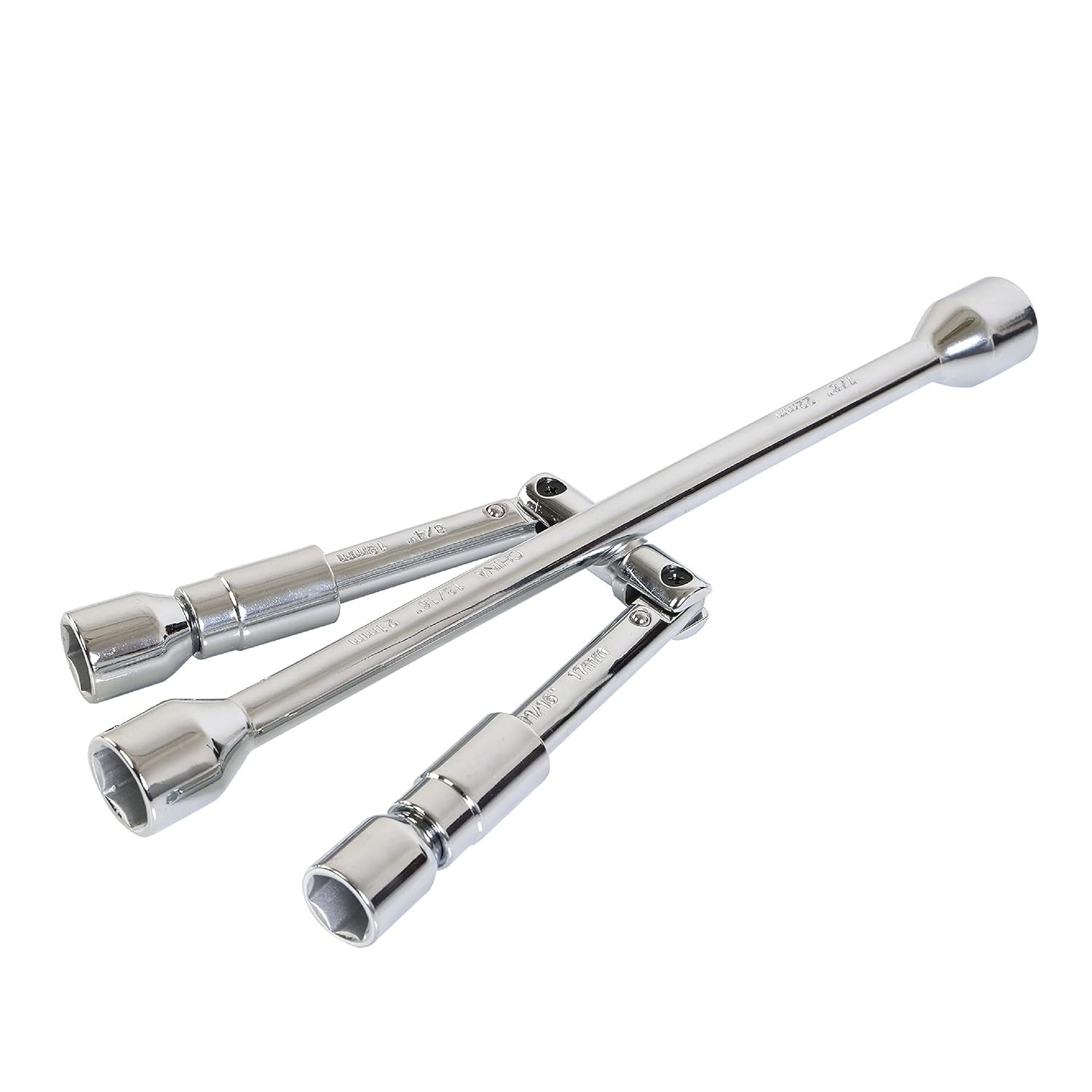 Chave Cruzada Dobrável 4 Vias Universal SAE/Métrica 35,5cm - Essencial para seu Carro!