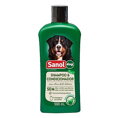 Shampoo 2 em 1 Sanol Dog – Limpeza Profunda e Brilho em 1 Só!