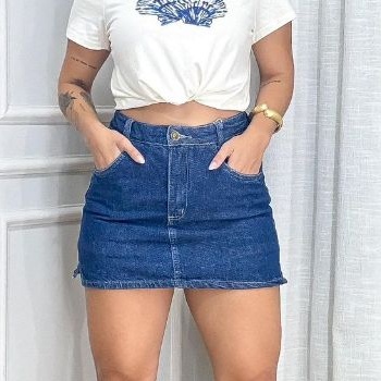 Short Saia Jeans Abby Rona: Estilo e Conforto