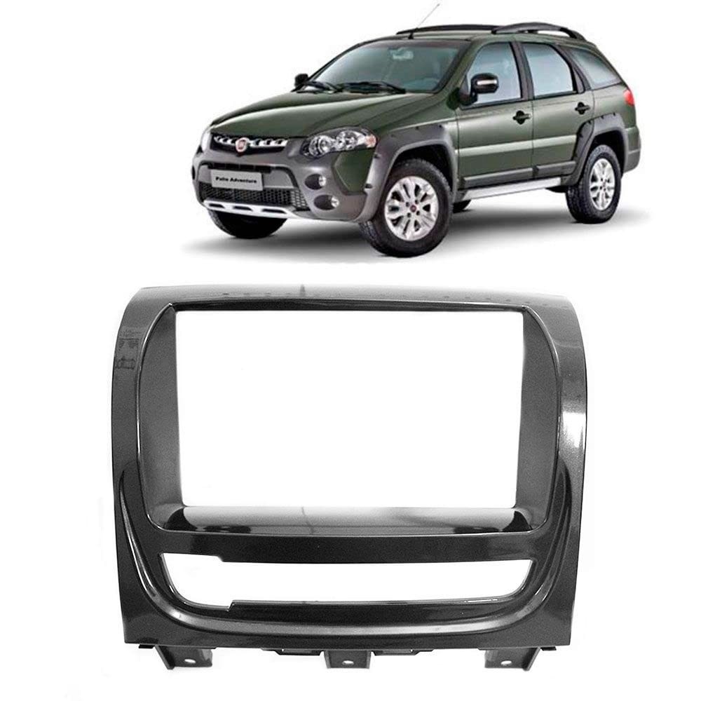 Moldura Fiamon 2 Din 7" Grafite Escuro Brilhante para Fiat Strada, Palio, Siena (2013-2019)