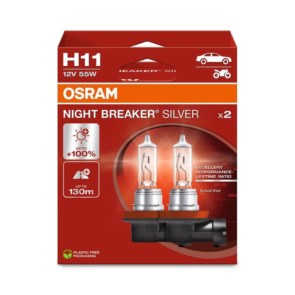 Lâmpadas Farol OSRAM NIGHT BREAKER SILVER H11: Mais Brilho e Segurança para Seu Carro