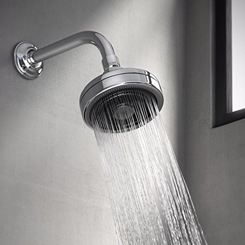Ducha de Parede Redonda com Tubo Acqua Plus - Jato Linear e Sistema Auto Limpeza