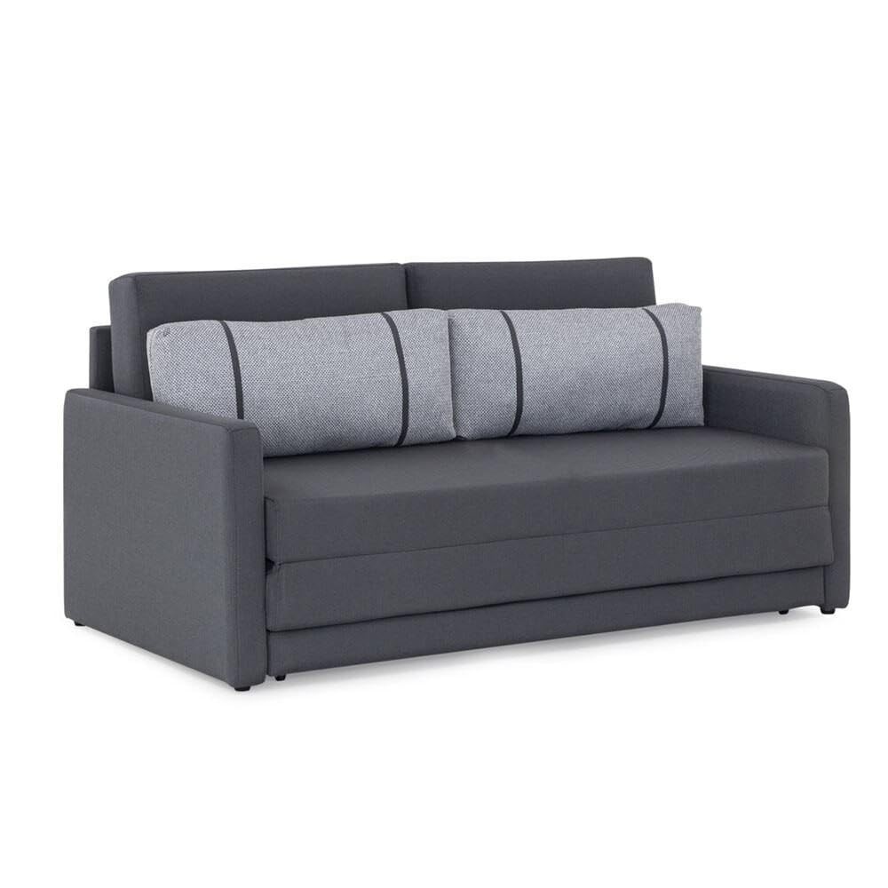 Sofá-Cama 3 Lugares Queen Aurora Herval - Conforto e Estilo em Grafite Fechado