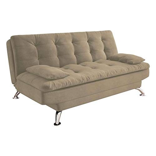 Sofá-Cama 3 Lugares Premium em Suede Velvet Bege - Conforto e Estilo para Qualquer Ambiente