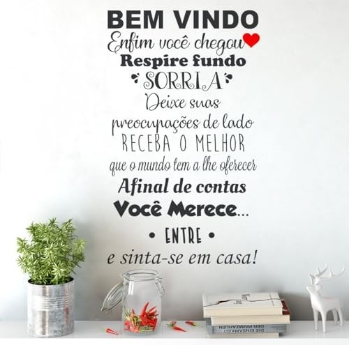 Adesivo de Parede Decorativo Frase Bem-vindo - Design Moderno e Sofisticado