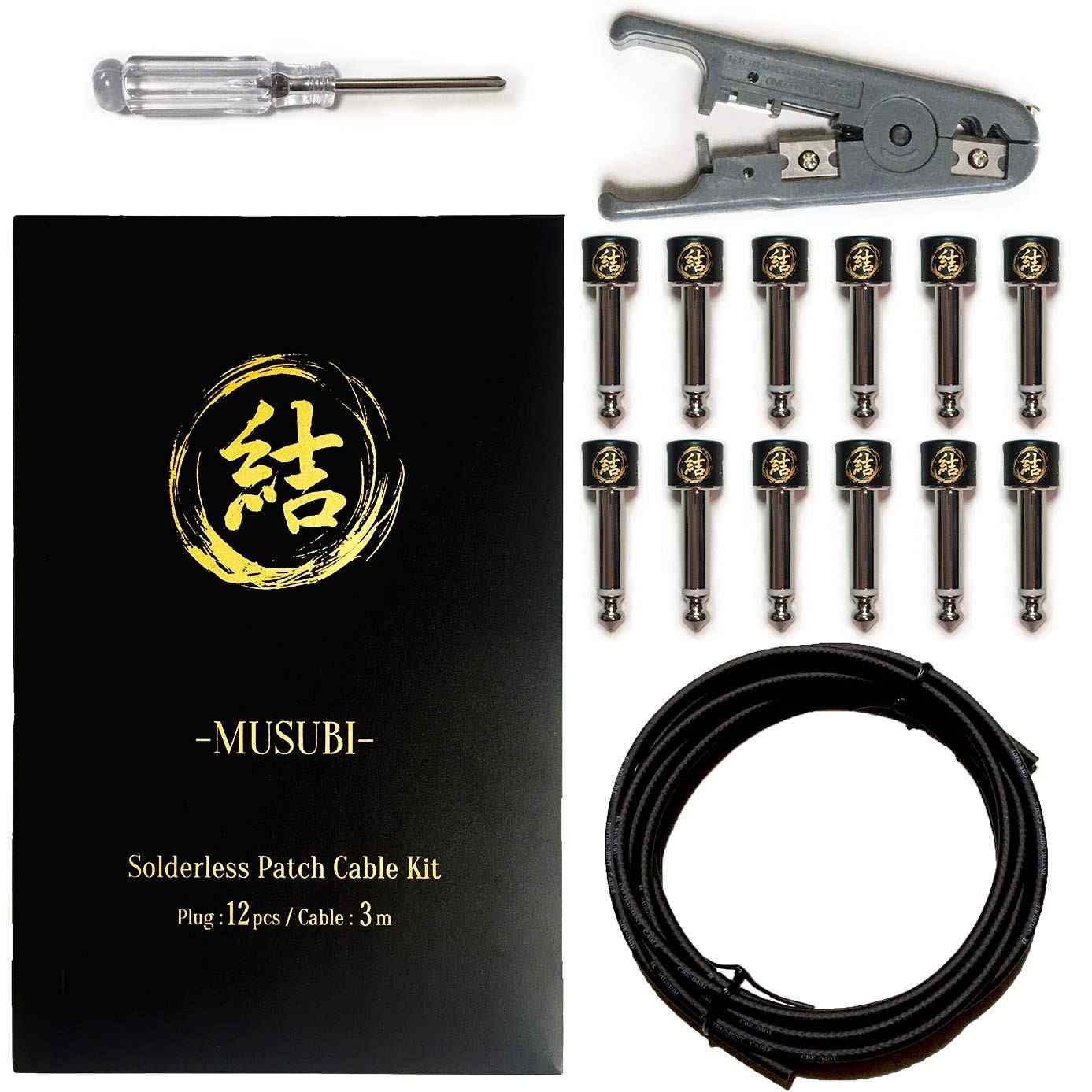 Kit de Cabos Musubi Sem Solda: 299.7cm, 12 Plugues (Reto/L) - Qualidade Japonesa para seu Pedalboard