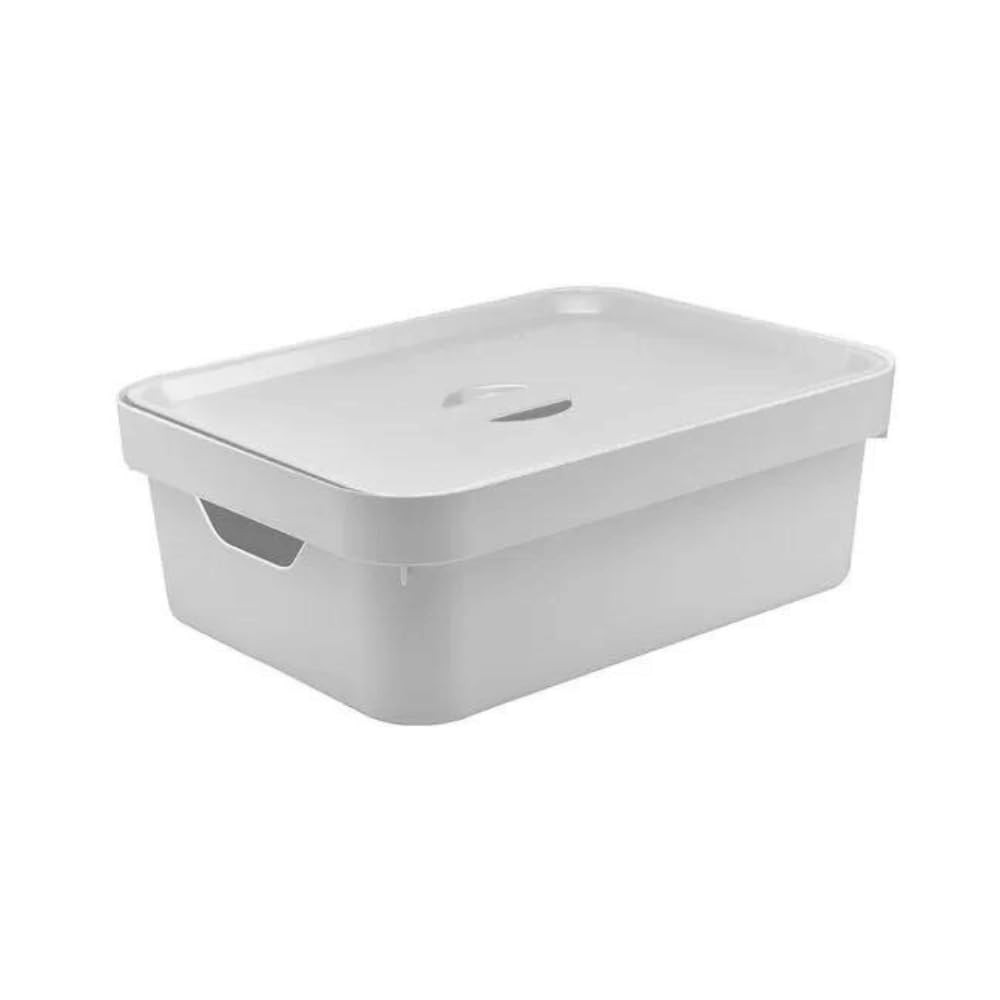 Caixa Organizadora Cube M com Tampa - Branco | Solução Moderna para Ambientes Organizados