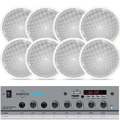 Som Ambiente Completo: Receiver + 8 Arandelas 55W