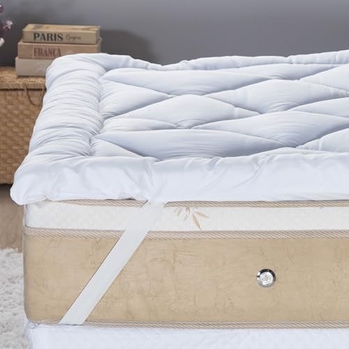 Pillow Top 400 Fios Toque de Plumas Casa Dona - Conforto Extra para Sono Premium (Casal)
