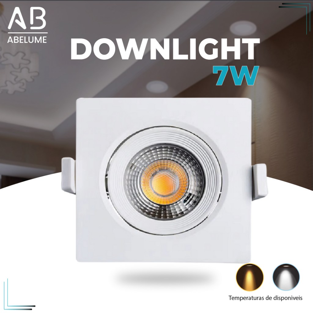 Spot LED Quadrado 7W Branco Frio e Quente | Super LED