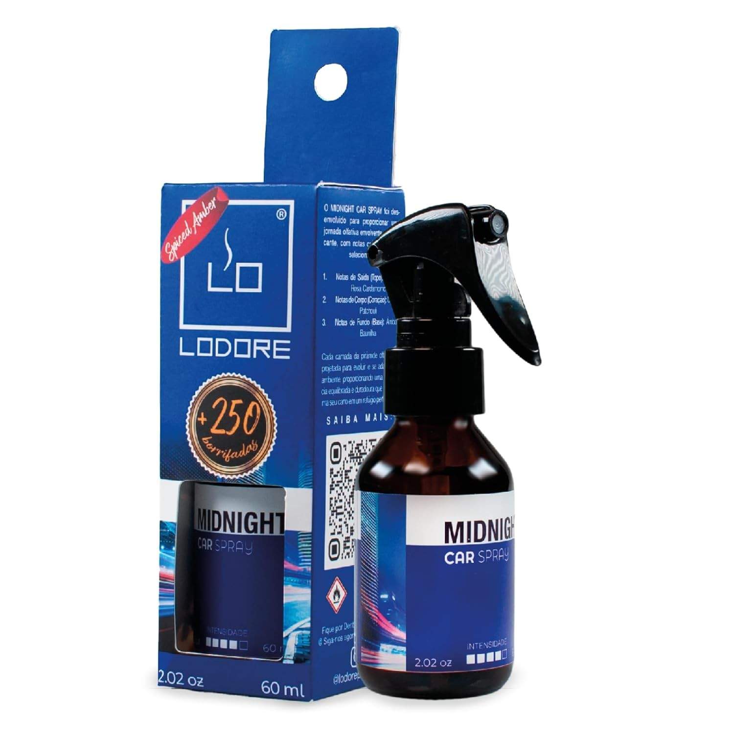 Aromatizante Automotivo Lo Car Spray – Perfume Automotivo Prático e Eficiente, Cheirinho Duradouro para Carros, Ideal para Refrescar o Interior do Veículo com Aromas Suaves e Sofisticados (Midnight)