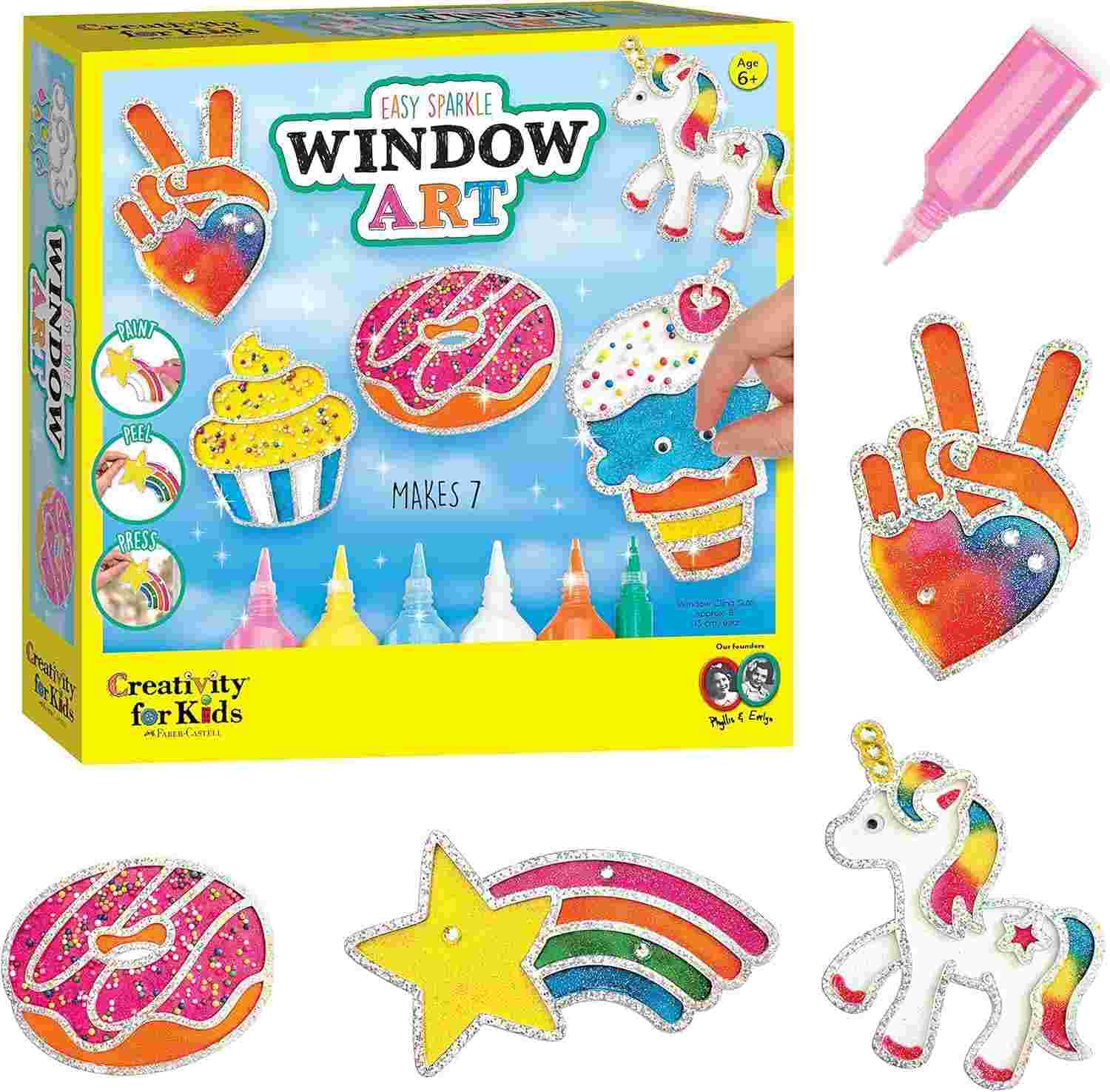 Faber-Castell Rainbow Sprinkles Easy Sparkle Window Art - Brincar e Criar com Cor e Brilho