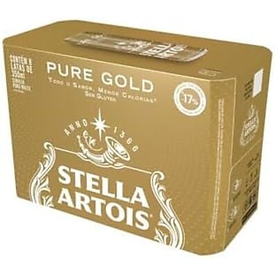 Stella Artois Pure Gold: 8 Latas Refrescantes 350ml