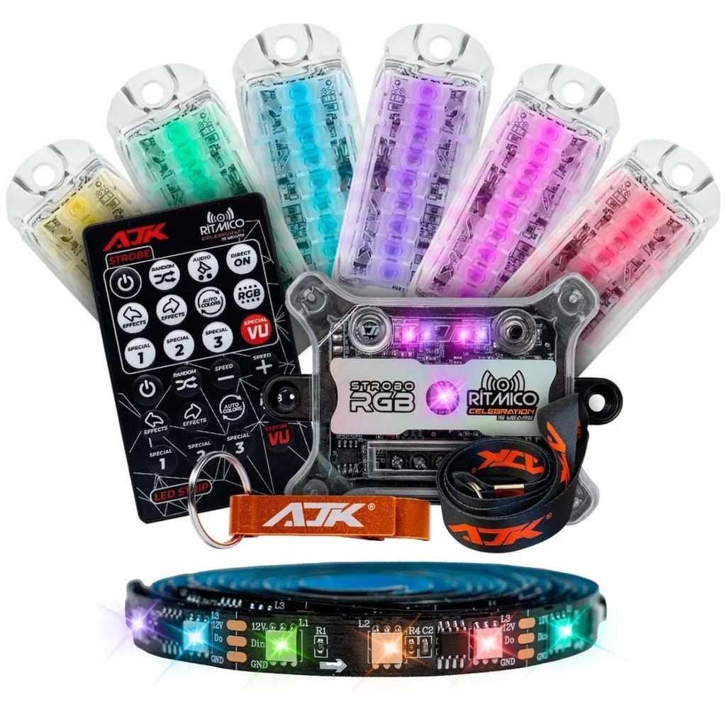 Strobo Automotivo RGB AJK: Efeitos Incríveis!