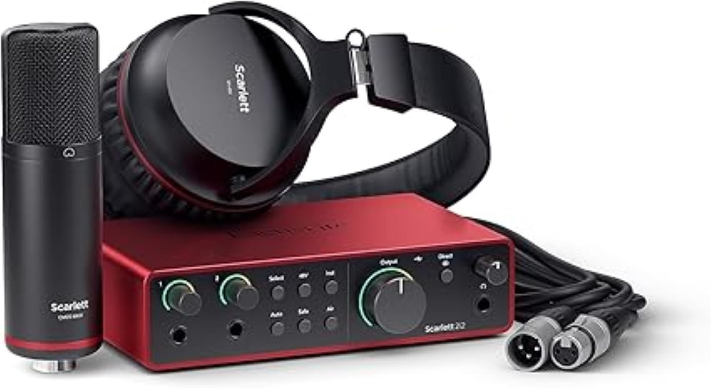 Kit Interface de Áudio Scarlett 2i2 Studio 4ª Geração Focusrite: Gravação Profissional Completa