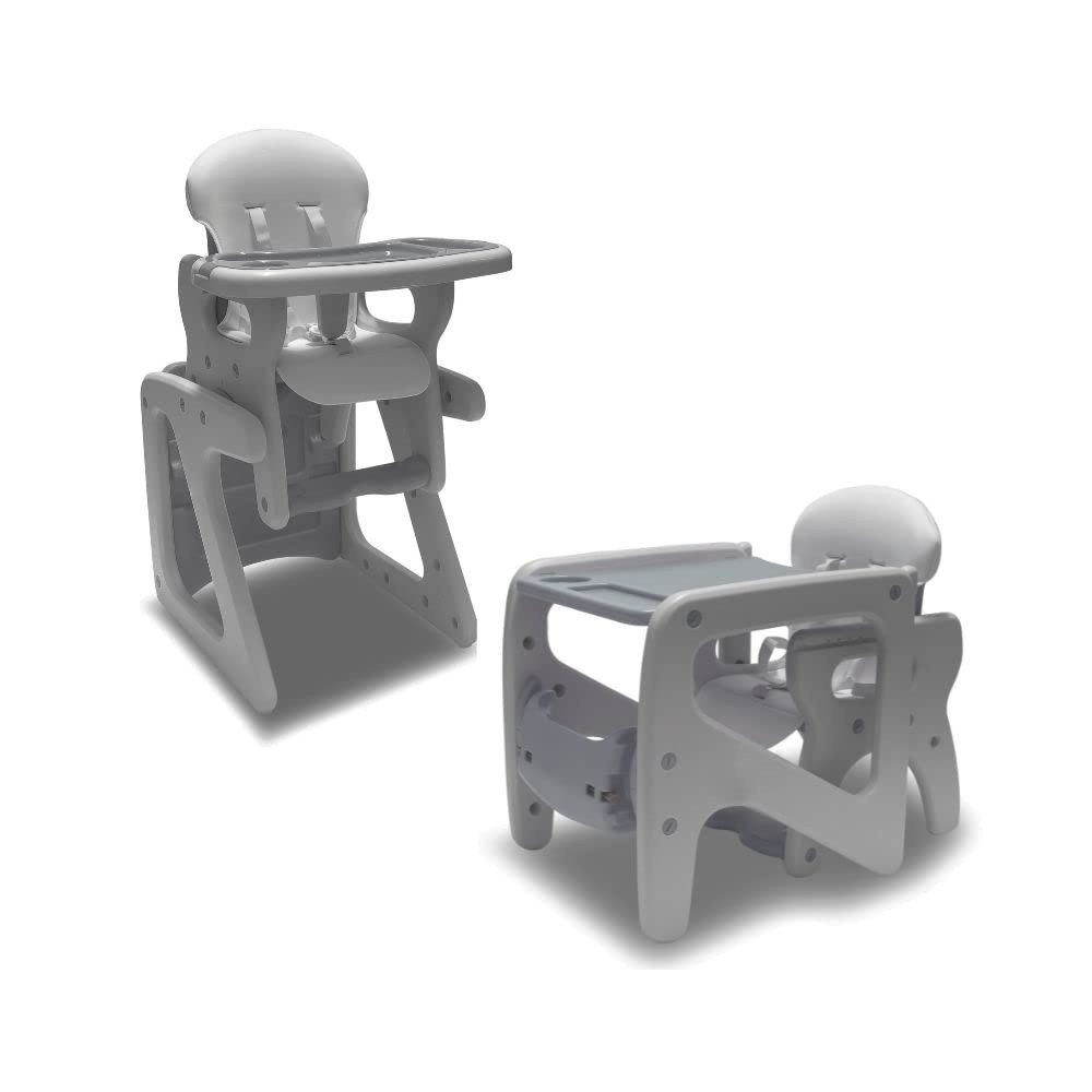Cadeirão 2 em 1 com Mesinha Baby Style Cinza - Conforto e Diversão até 18kg