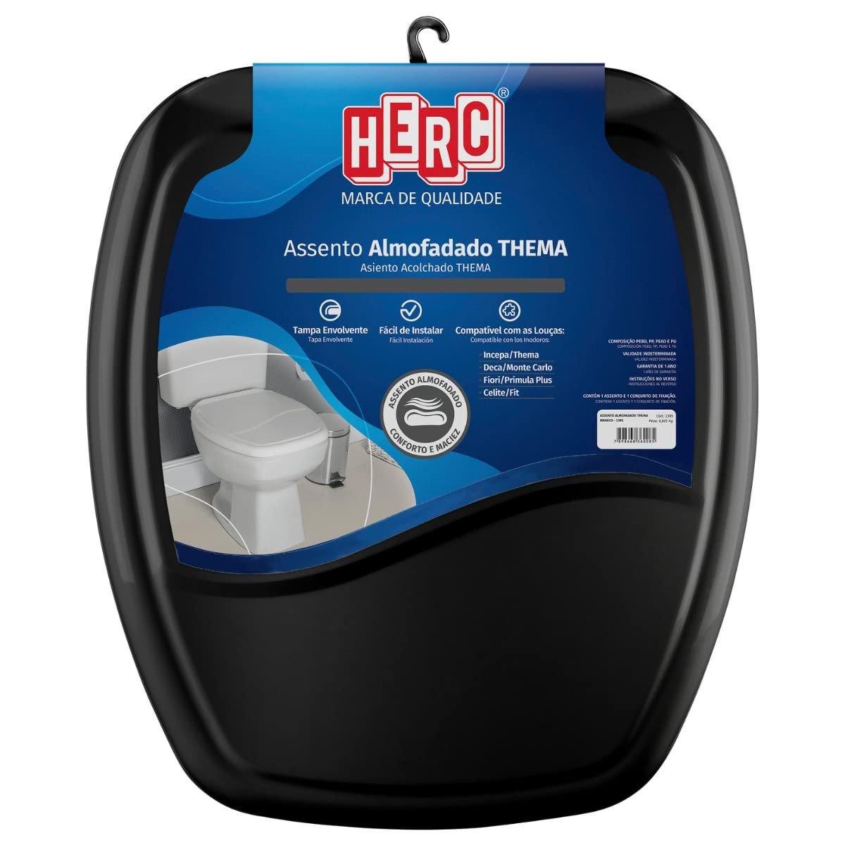 Assento Almofadado Thema Cinza Preto - Conforto e Estilo para sua Rotina